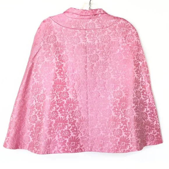 Julie Brown pink Lurex floral brocade capelet